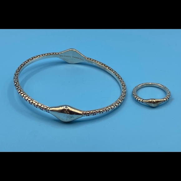 Matching Michael Dawkins Sterling Silver Bracelet and Ring - Picture 2 of 3